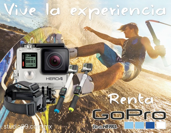 renta de c&aacute;maras fotogr&aacute;ficas y de video gopro por d&iacute;a con accesorios.